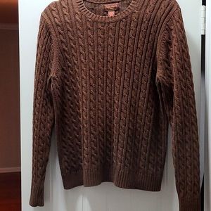Duck Head Cable Knit Sweater, Size Large, Brown
